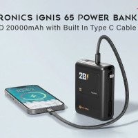 Portronics Ignis 65 Power Bank 65W PD 20000mAh with Built In Type C Cable